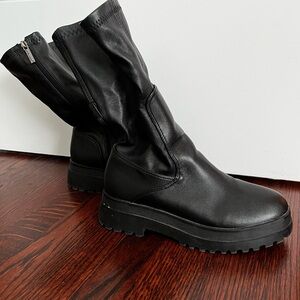 Cool Black lug sole Chunky Boots womens with soft upper- super comfortable.
